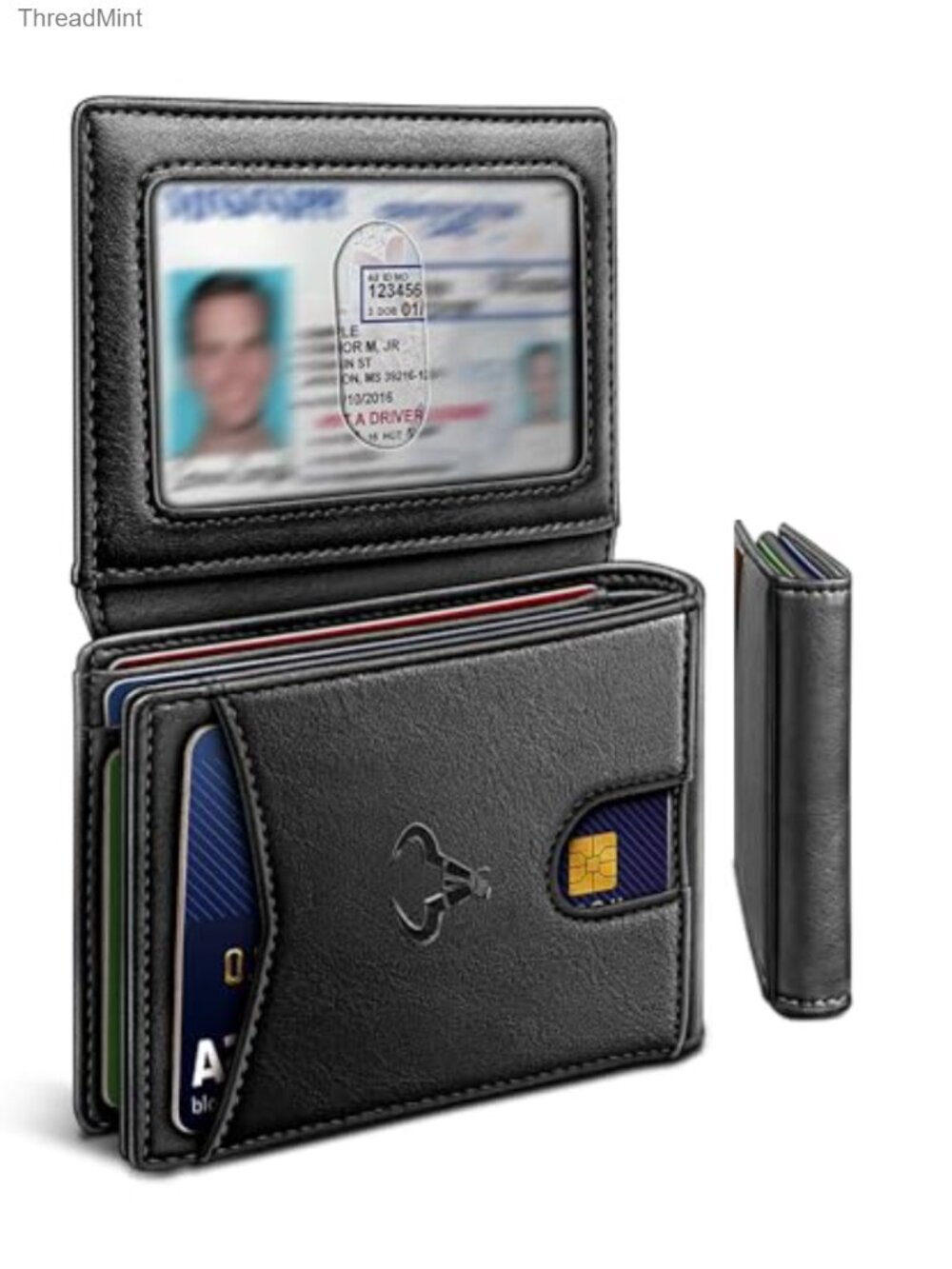 Slim Bifold Genuine Leather Wallet RFID Blocking 11 Card Slot Billfold